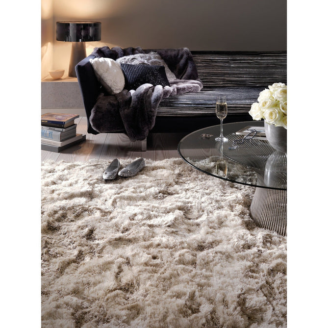 Plush Luxury Super Thick Heavyweight High-Density Hand-Woven Soft High-Pile Plain Polyester Tonal Textured Metallic Shimmer Shaggy Sand Round Rug-Asiatic Carpets-Rug Love - The Most Loved Rug Store