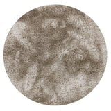 Plush Luxury Super Thick Heavyweight High-Density Hand-Woven Soft High-Pile Plain Polyester Tonal Textured Metallic Shimmer Shaggy Sand Round Rug