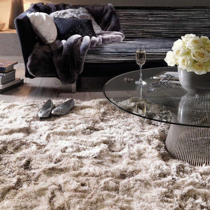 Plush Luxury Super Thick Heavyweight High-Density Hand-Woven Soft High-Pile Plain Polyester Tonal Textured Metallic Shimmer Shaggy Sand Rug-Asiatic Carpets-Rug Love - The Most Loved Rug Store