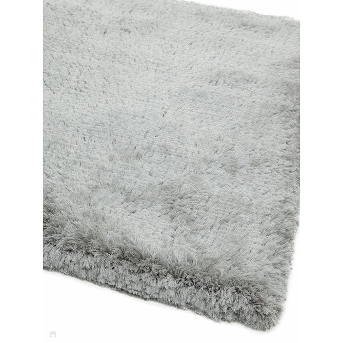 Plush Luxury Super Thick Heavyweight High-Density Hand-Woven Soft High-Pile Plain Polyester Tonal Textured Metallic Shimmer Shaggy Silver Round Rug-Asiatic Carpets-Rug Love - The Most Loved Rug Store