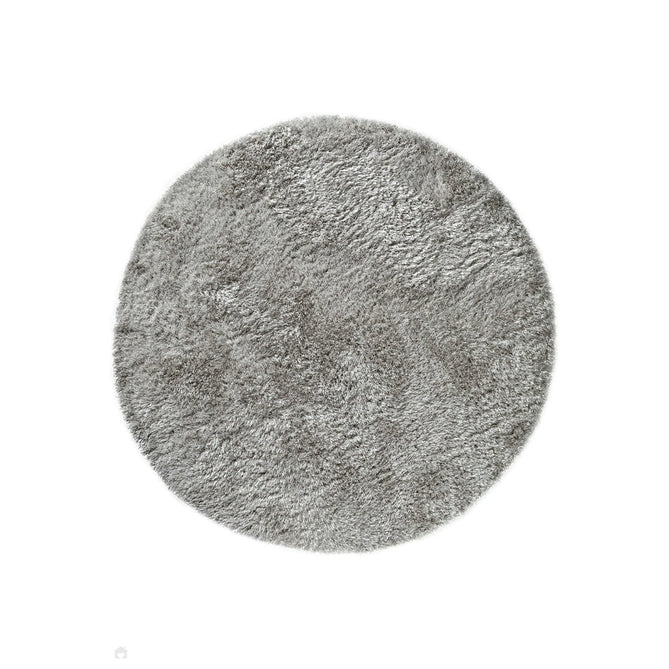 Plush Luxury Super Thick Heavyweight High-Density Hand-Woven Soft High-Pile Plain Polyester Tonal Textured Metallic Shimmer Shaggy Silver Round Rug-Asiatic Carpets-Rug Love - The Most Loved Rug Store