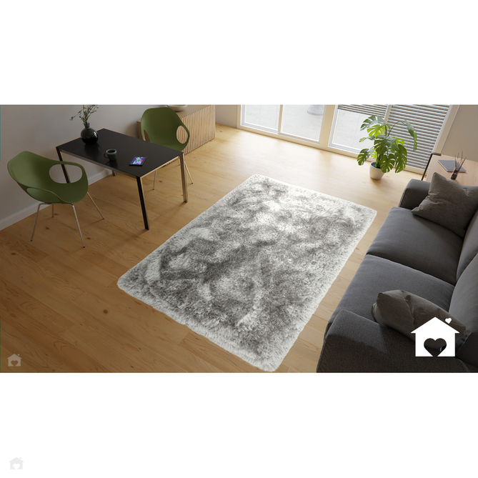Plush Luxury Super Thick Heavyweight High-Density Hand-Woven Soft High-Pile Plain Polyester Tonal Textured Metallic Shimmer Shaggy Silver Rug-Asiatic Carpets-Rug Love - The Most Loved Rug Store