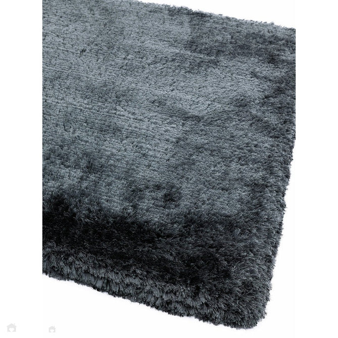 Plush Luxury Super Thick Heavyweight High-Density Hand-Woven Soft High-Pile Plain Polyester Tonal Textured Metallic Shimmer Shaggy Slate Rug-Asiatic Carpets-Rug Love - The Most Loved Rug Store