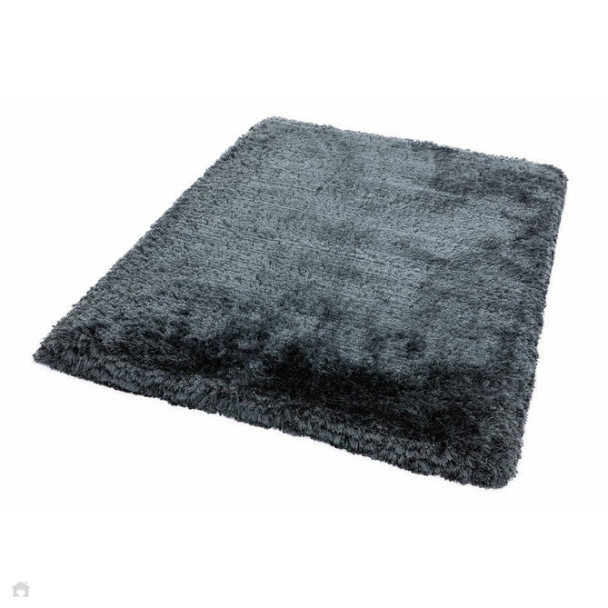 Plush Luxury Super Thick Heavyweight High-Density Hand-Woven Soft High-Pile Plain Polyester Tonal Textured Metallic Shimmer Shaggy Slate Rug-Asiatic Carpets-Rug Love - The Most Loved Rug Store