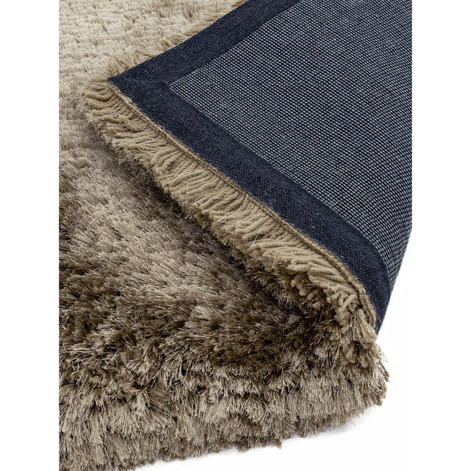 Plush Luxury Super Thick Heavyweight High-Density Hand-Woven Soft High-Pile Plain Polyester Tonal Textured Metallic Shimmer Shaggy Taupe Round Rug-Asiatic Carpets-Rug Love - The Most Loved Rug Store