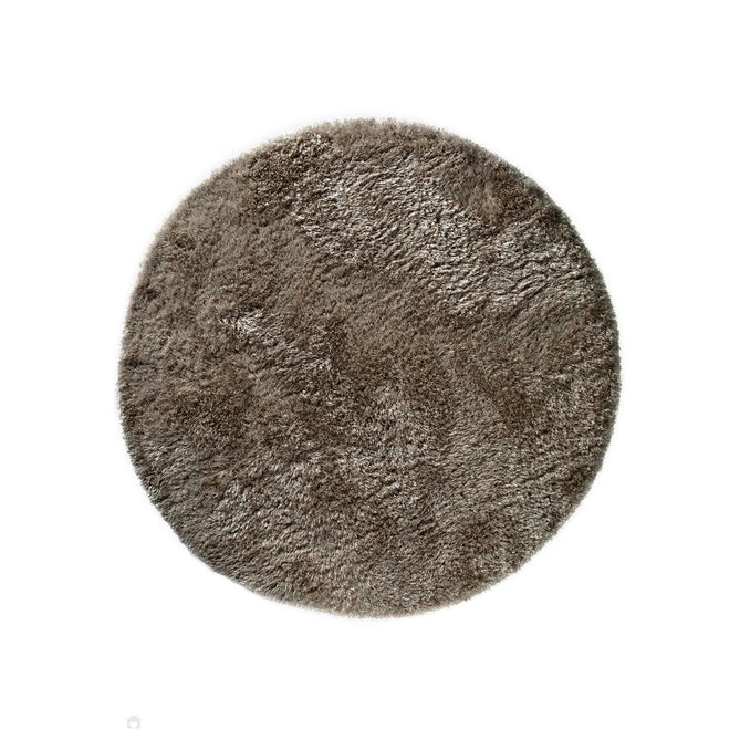 Plush Luxury Super Thick Heavyweight High-Density Hand-Woven Soft High-Pile Plain Polyester Tonal Textured Metallic Shimmer Shaggy Taupe Round Rug-Asiatic Carpets-Rug Love - The Most Loved Rug Store