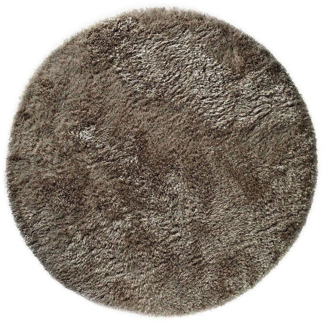 Plush Luxury Super Thick Heavyweight High-Density Hand-Woven Soft High-Pile Plain Polyester Tonal Textured Metallic Shimmer Shaggy Taupe Round Rug-Asiatic Carpets-Rug Love - The Most Loved Rug Store