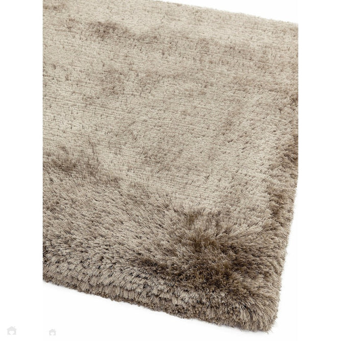 Plush Luxury Super Thick Heavyweight High-Density Hand-Woven Soft High-Pile Plain Polyester Tonal Textured Metallic Shimmer Shaggy Taupe Rug-Asiatic Carpets-Rug Love - The Most Loved Rug Store