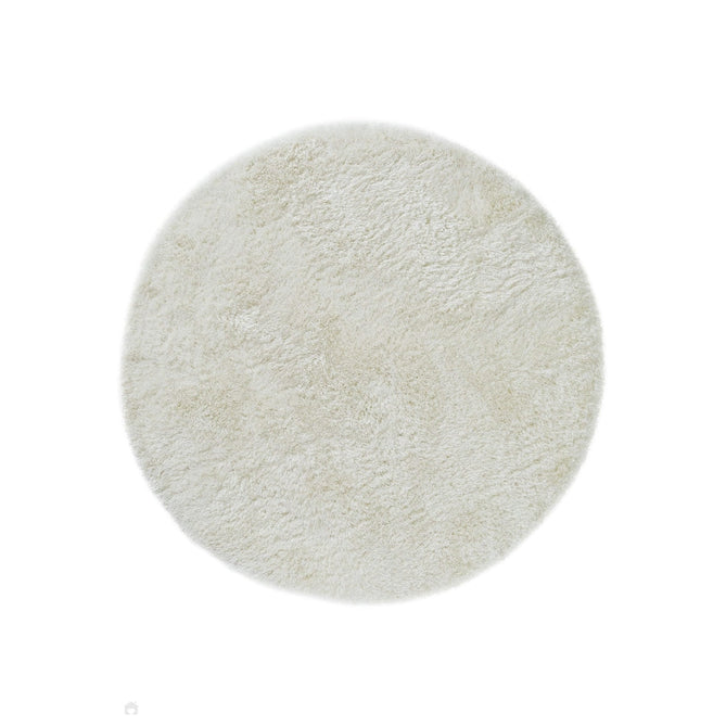 Plush Luxury Super Thick Heavyweight High-Density Hand-Woven Soft High-Pile Plain Polyester Tonal Textured Metallic Shimmer Shaggy White Round Rug-Asiatic Carpets-Rug Love - The Most Loved Rug Store