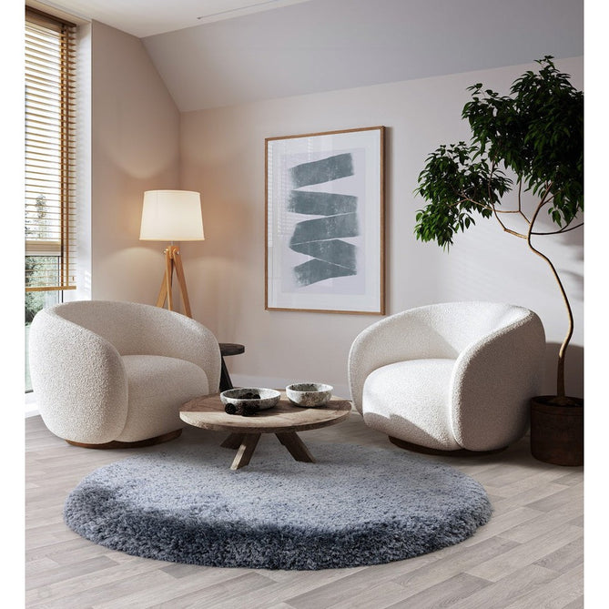 Plush Super Thick Heavyweight High-Density Luxury Hand-Woven Soft High-Pile Plain Polyester Shaggy Airforce Blue Round Rug-Asiatic Carpets-Rug Love - The Most Loved Rug Store