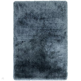 Plush Super Thick Heavyweight High-Density Luxury Hand-Woven Soft High-Pile Plain Polyester Shaggy Airforce Blue Rug