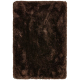 Plush Super Thick Heavyweight High-Density Luxury Hand-Woven Soft High-Pile Plain Polyester Shaggy Dark Chocolate Rug