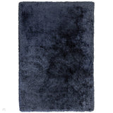 Plush Super Thick Heavyweight High-Density Luxury Hand-Woven Soft High-Pile Plain Polyester Shaggy Navy Blue Rug