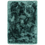 Plush Super Thick Heavyweight High-Density Luxury Hand-Woven Soft High-Pile Plain Polyester Shaggy Petrol Rug