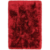Plush Super Thick Heavyweight High-Density Luxury Hand-Woven Soft High-Pile Plain Polyester Shaggy Red Rug