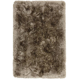 Plush Super Thick Heavyweight High-Density Luxury Hand-Woven Soft High-Pile Plain Polyester Shaggy Taupe Rug