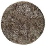 Plush Super Thick Heavyweight High-Density Luxury Hand-Woven Soft High-Pile Plain Shaggy Taupe Round Rug