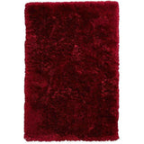 Polar PL 95 Plush Super Soft Fine Yarn Acrylic Hand-Tufted Long Pile Plain Shaggy Ruby Rug