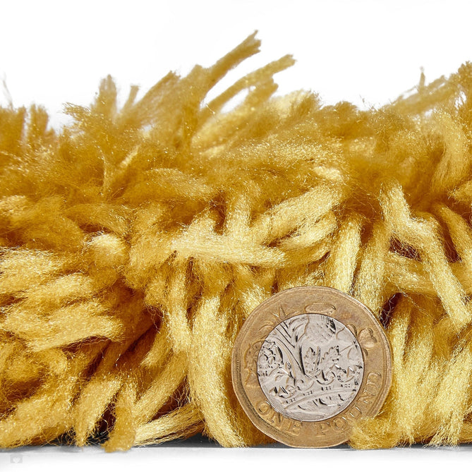 Polar PL95 Plain Super Soft Fluffy Faux Fur Feel Textured Ultra Fine Yarn Acrylic Hand-Tufted Wispy Long Strand Shaggy Yellow Rug-Think Rugs-Rug Love - The Most Loved Rug Store