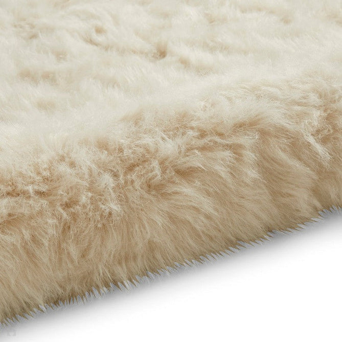 Polar Plush Plain Super Soft Fluffy Faux Fur Feel Textured Ultra Fine Yarn Acrylic Hand-Tufted Wispy Long Strand Shaggy Beige Rug-Think Rugs-Rug Love - The Most Loved Rug Store