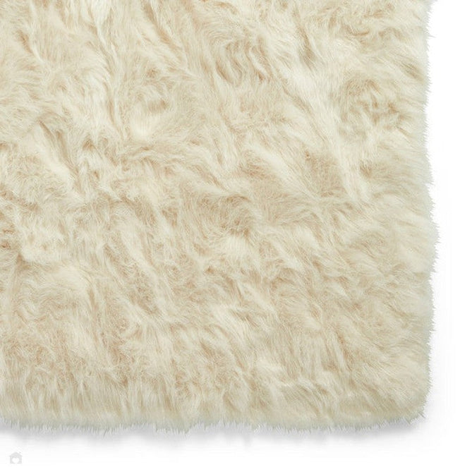 Polar Plush Plain Super Soft Fluffy Faux Fur Feel Textured Ultra Fine Yarn Acrylic Hand-Tufted Wispy Long Strand Shaggy Beige Rug-Think Rugs-Rug Love - The Most Loved Rug Store