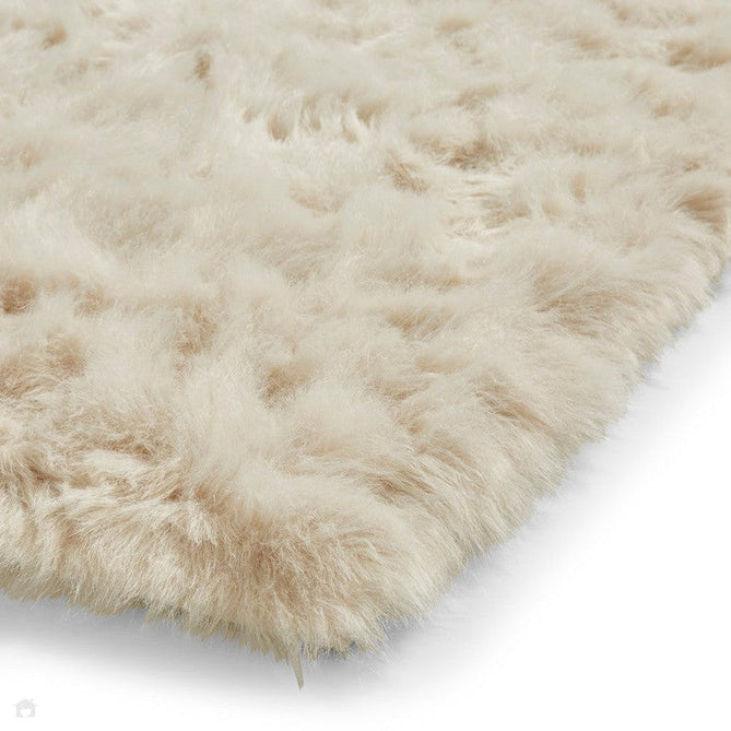 Polar Plush Plain Super Soft Fluffy Faux Fur Feel Textured Ultra Fine Yarn Acrylic Hand-Tufted Wispy Long Strand Shaggy Beige Rug-Think Rugs-Rug Love - The Most Loved Rug Store