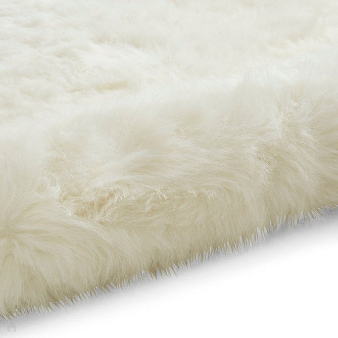 Polar Plush Plain Super Soft Fluffy Faux Fur Feel Textured Ultra Fine Yarn Acrylic Hand-Tufted Wispy Long Strand Shaggy Ivory Rug-Think Rugs-Rug Love - The Most Loved Rug Store