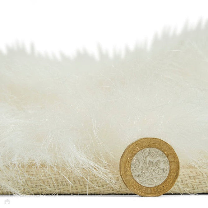 Polar Plush Plain Super Soft Fluffy Faux Fur Feel Textured Ultra Fine Yarn Acrylic Hand-Tufted Wispy Long Strand Shaggy Ivory Rug-Think Rugs-Rug Love - The Most Loved Rug Store