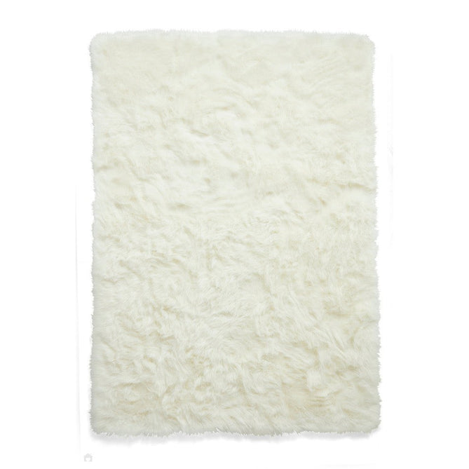 Polar Plush Plain Super Soft Fluffy Faux Fur Feel Textured Ultra Fine Yarn Acrylic Hand-Tufted Wispy Long Strand Shaggy Ivory Rug-Think Rugs-Rug Love - The Most Loved Rug Store