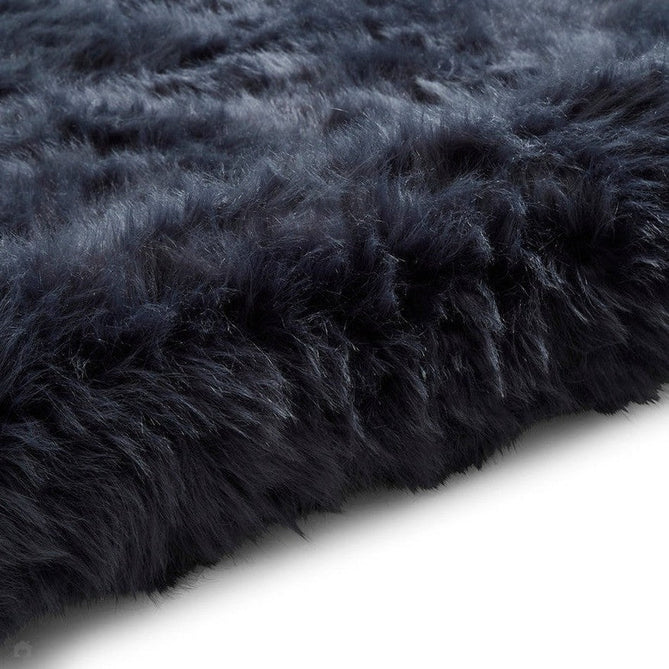 Polar Plush Plain Super Soft Fluffy Faux Fur Feel Textured Ultra Fine Yarn Acrylic Hand-Tufted Wispy Long Strand Shaggy Navy Rug-Think Rugs-Rug Love - The Most Loved Rug Store