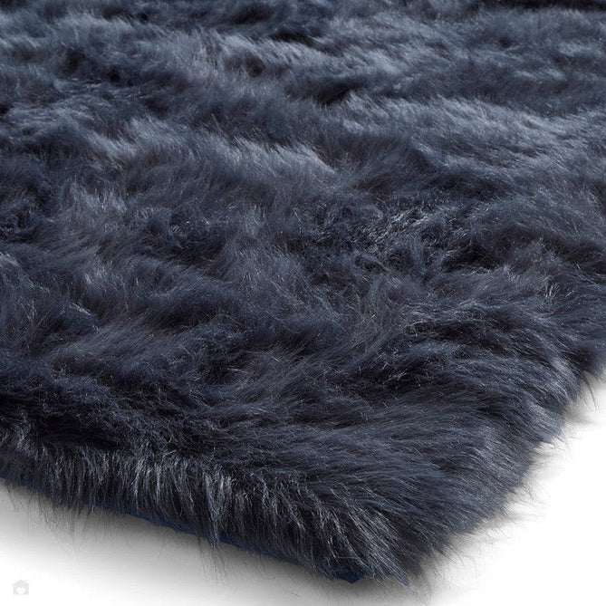 Polar Plush Plain Super Soft Fluffy Faux Fur Feel Textured Ultra Fine Yarn Acrylic Hand-Tufted Wispy Long Strand Shaggy Navy Rug-Think Rugs-Rug Love - The Most Loved Rug Store