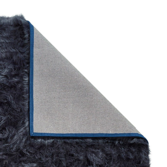 Polar Plush Plain Super Soft Fluffy Faux Fur Feel Textured Ultra Fine Yarn Acrylic Hand-Tufted Wispy Long Strand Shaggy Navy Rug-Think Rugs-Rug Love - The Most Loved Rug Store