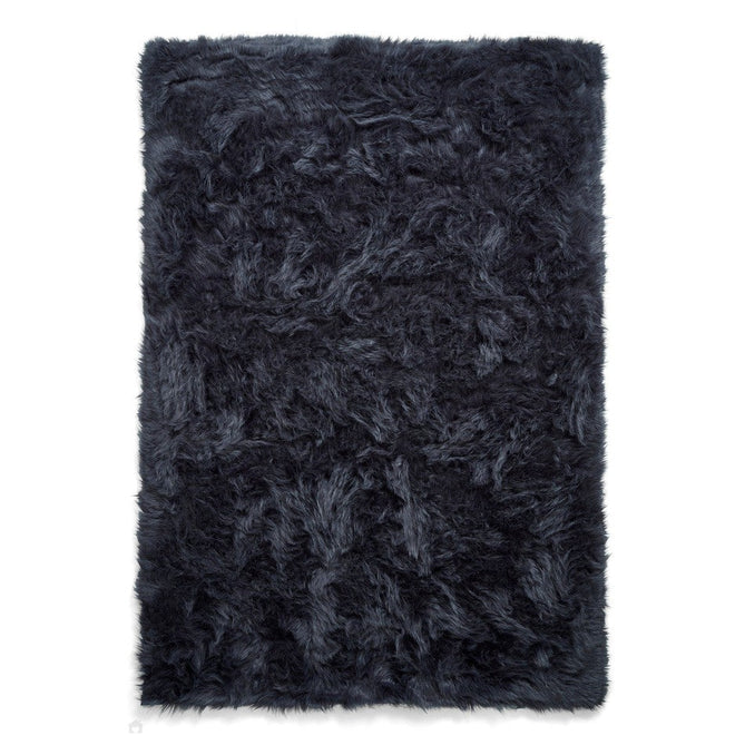 Polar Plush Plain Super Soft Fluffy Faux Fur Feel Textured Ultra Fine Yarn Acrylic Hand-Tufted Wispy Long Strand Shaggy Navy Rug-Think Rugs-Rug Love - The Most Loved Rug Store