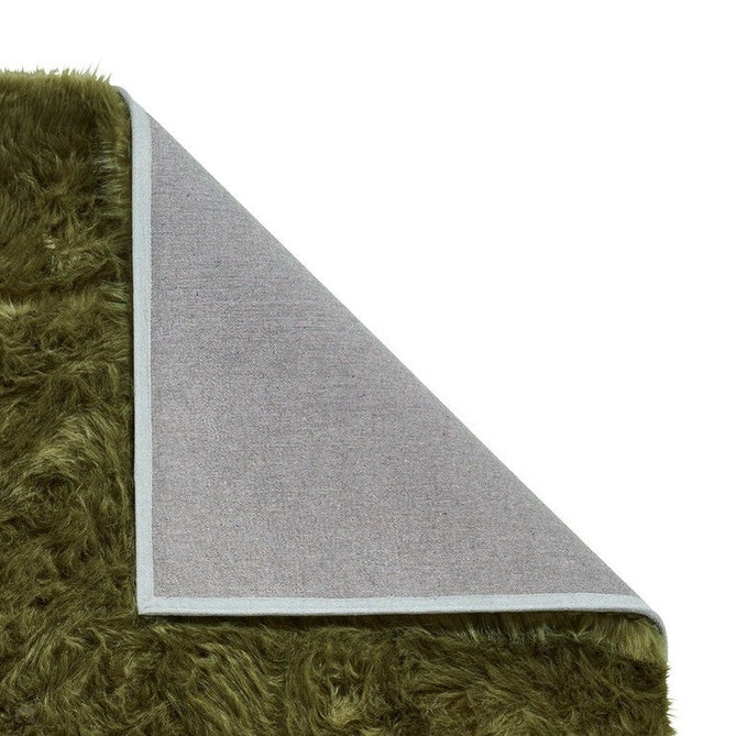 Polar Plush Plain Super Soft Fluffy Faux Fur Feel Textured Ultra Fine Yarn Acrylic Hand-Tufted Wispy Long Strand Shaggy Olive Green Rug-Think Rugs-Rug Love - The Most Loved Rug Store