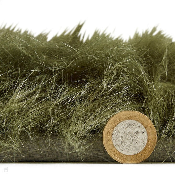 Polar Plush Plain Super Soft Fluffy Faux Fur Feel Textured Ultra Fine Yarn Acrylic Hand-Tufted Wispy Long Strand Shaggy Olive Green Rug-Think Rugs-Rug Love - The Most Loved Rug Store