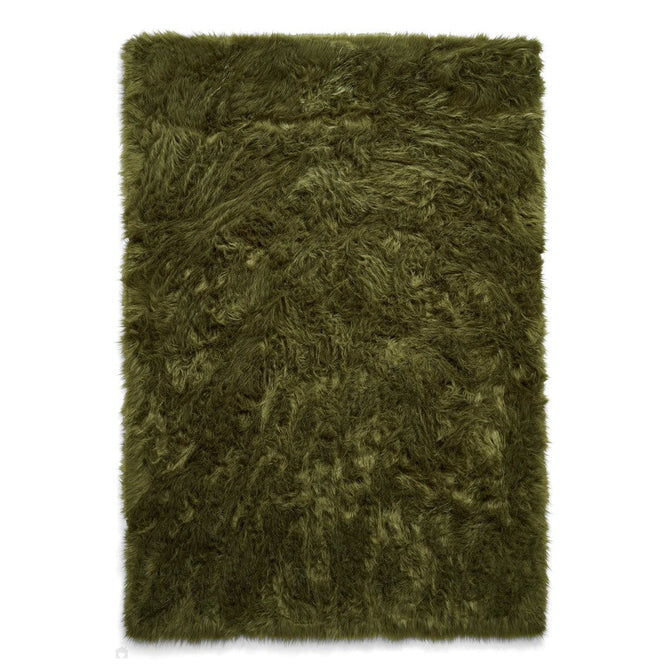 Polar Plush Plain Super Soft Fluffy Faux Fur Feel Textured Ultra Fine Yarn Acrylic Hand-Tufted Wispy Long Strand Shaggy Olive Green Rug-Think Rugs-Rug Love - The Most Loved Rug Store