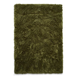 Polar Plush Plain Super Soft Fluffy Faux Fur Feel Textured Ultra Fine Yarn Acrylic Hand-Tufted Wispy Long Strand Shaggy Olive Green Rug
