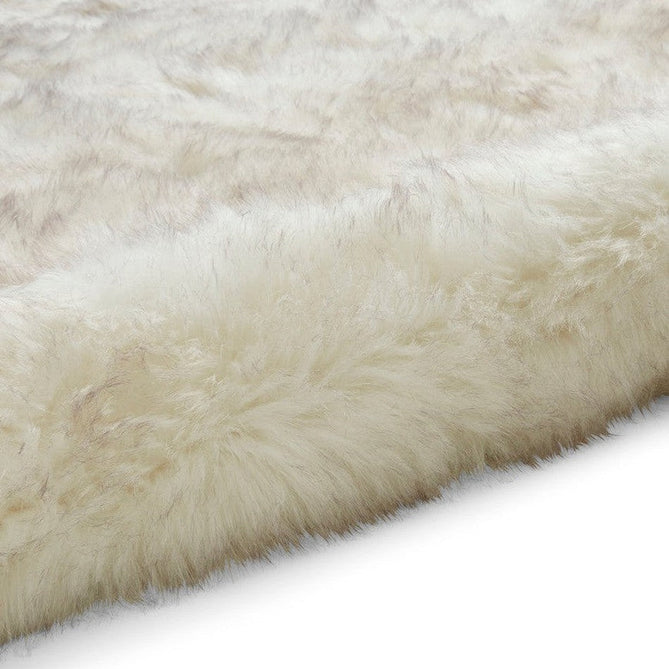 Polar Plush Plain Super Soft Fluffy Faux Fur Feel Textured Ultra Fine Yarn Acrylic Hand-Tufted Wispy Long Strand Shaggy White/Grey Rug-Think Rugs-Rug Love - The Most Loved Rug Store