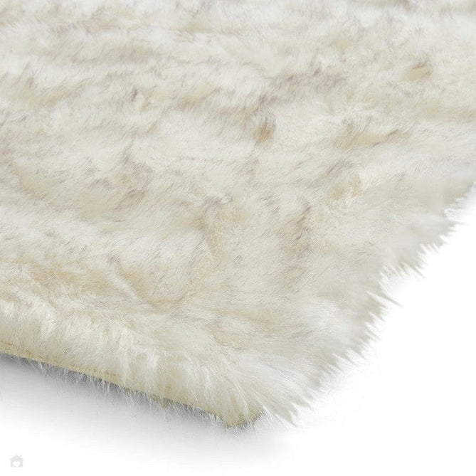 Polar Plush Plain Super Soft Fluffy Faux Fur Feel Textured Ultra Fine Yarn Acrylic Hand-Tufted Wispy Long Strand Shaggy White/Grey Rug-Think Rugs-Rug Love - The Most Loved Rug Store