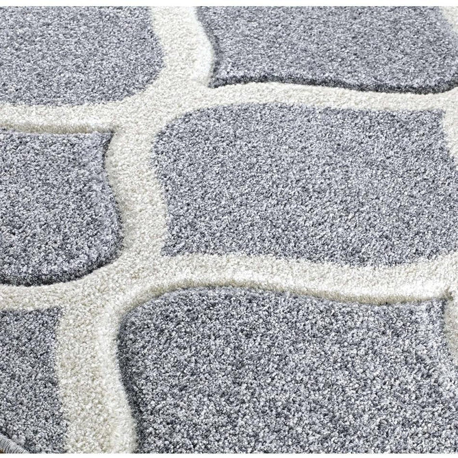 Portland 1095 1 Modern Geometric Arabesque Trellis Carved Durable Short Pile Grey/Cream Rug-Melrose-Rug Love - The Most Loved Rug Store