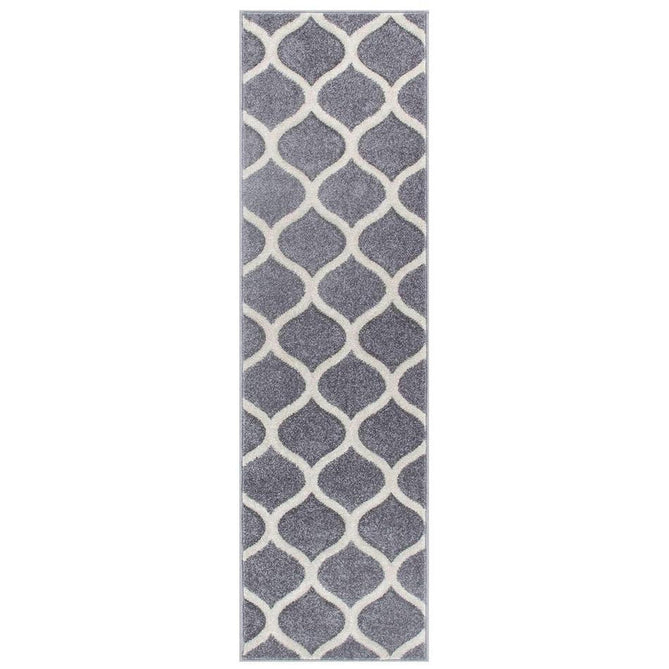 Portland 1095 1 Modern Geometric Arabesque Trellis Carved Durable Short Pile Grey/Cream Rug-Melrose-Rug Love - The Most Loved Rug Store