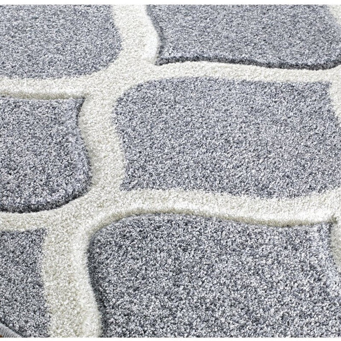 Portland 1095 1 Modern Geometric Arabesque Trellis Carved Durable Short Pile Grey/Cream Rug-Melrose-Rug Love - The Most Loved Rug Store