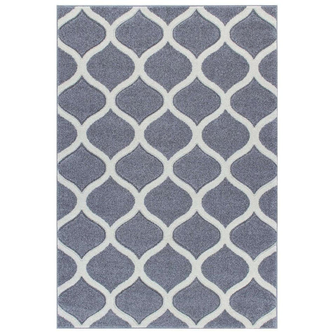 Portland 1095 1 Modern Geometric Arabesque Trellis Carved Durable Short Pile Grey/Cream Rug-Melrose-Rug Love - The Most Loved Rug Store
