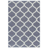 Portland 1095 1 Modern Geometric Arabesque Trellis Carved Flat-Pile Grey/Cream Rug