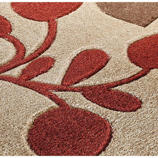 Portland 1096 M Modern Floral Leaf Carved Durable Short Pile Beige/Cream/Red/Terra Rug-Melrose-Rug Love - The Most Loved Rug Store