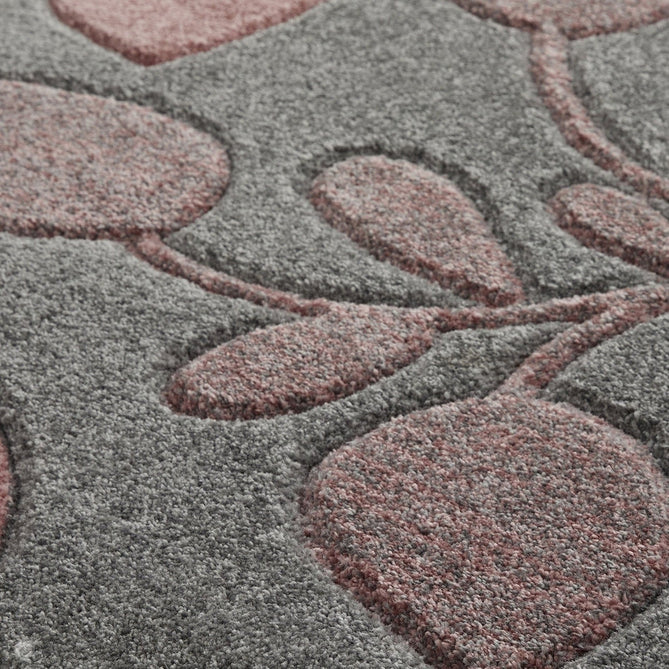 Portland 1096 V Modern Floral Leaf Carved Durable Short Pile Pink/Grey/Cream Runner-Oriental Weavers-Rug Love - The Most Loved Rug Store