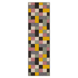 Portland 151 X Modern Geometric Blocks Carved Flat-Pile Multicolour Runner