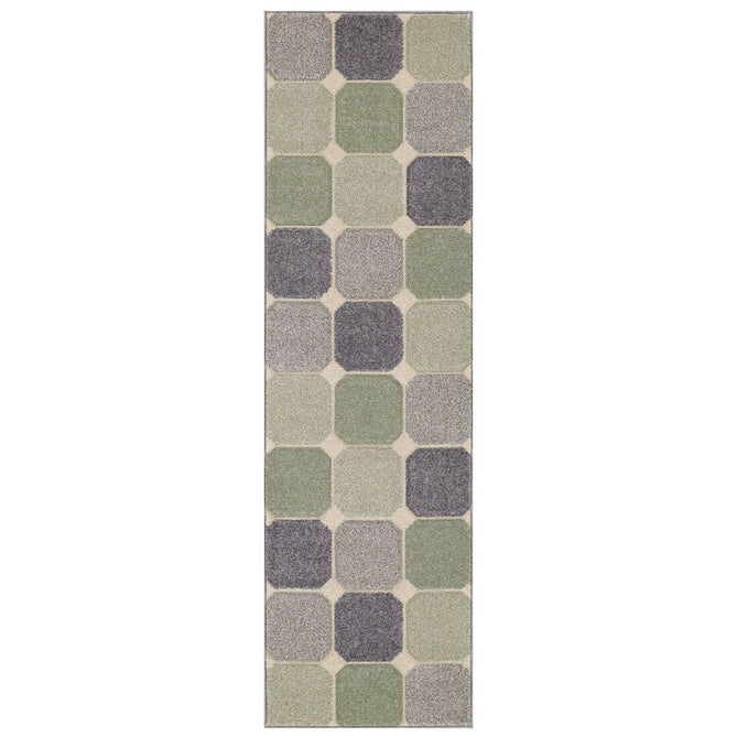 Portland 172 G Modern Geometric Blocks Carved Durable Short Pile Green/Grey/Cream Rug-Melrose-Rug Love - The Most Loved Rug Store
