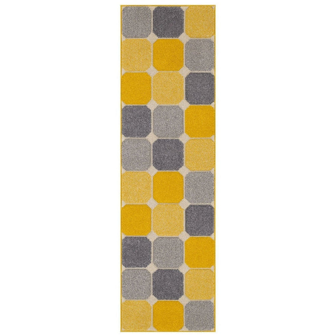 Portland 172 J Modern Geometric Blocks Carved Durable Short Pile Yellow/Grey/Cream Rug-Melrose-Rug Love - The Most Loved Rug Store