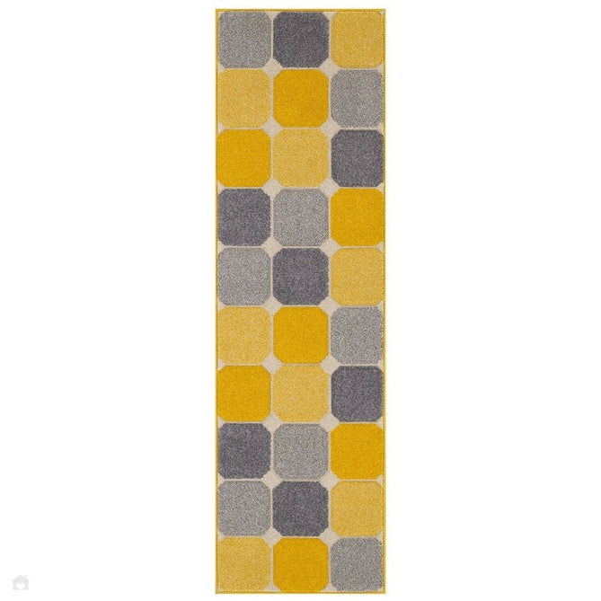 Portland 172 J Modern Geometric Carved Durable Short Pile Yellow /Grey/Cream Runner-Oriental Weavers-Rug Love - The Most Loved Rug Store